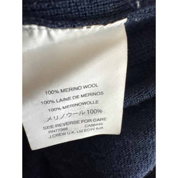 J.Crew Womens Merino Wool V-Neck Sweater size Medium Navy Blue - Picture 5 of 5